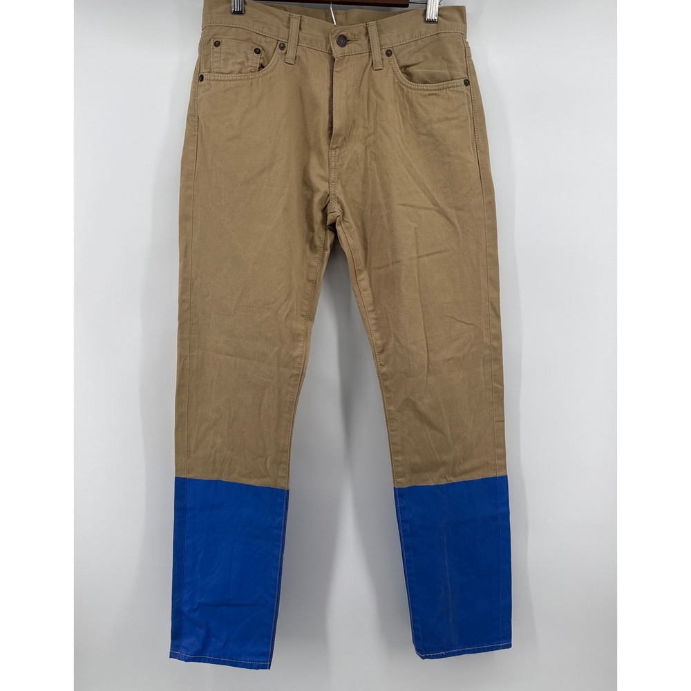 Levis 508 Regular Taper Mens 30x32 Khaki Blue Colorblock Pants 16508-0326